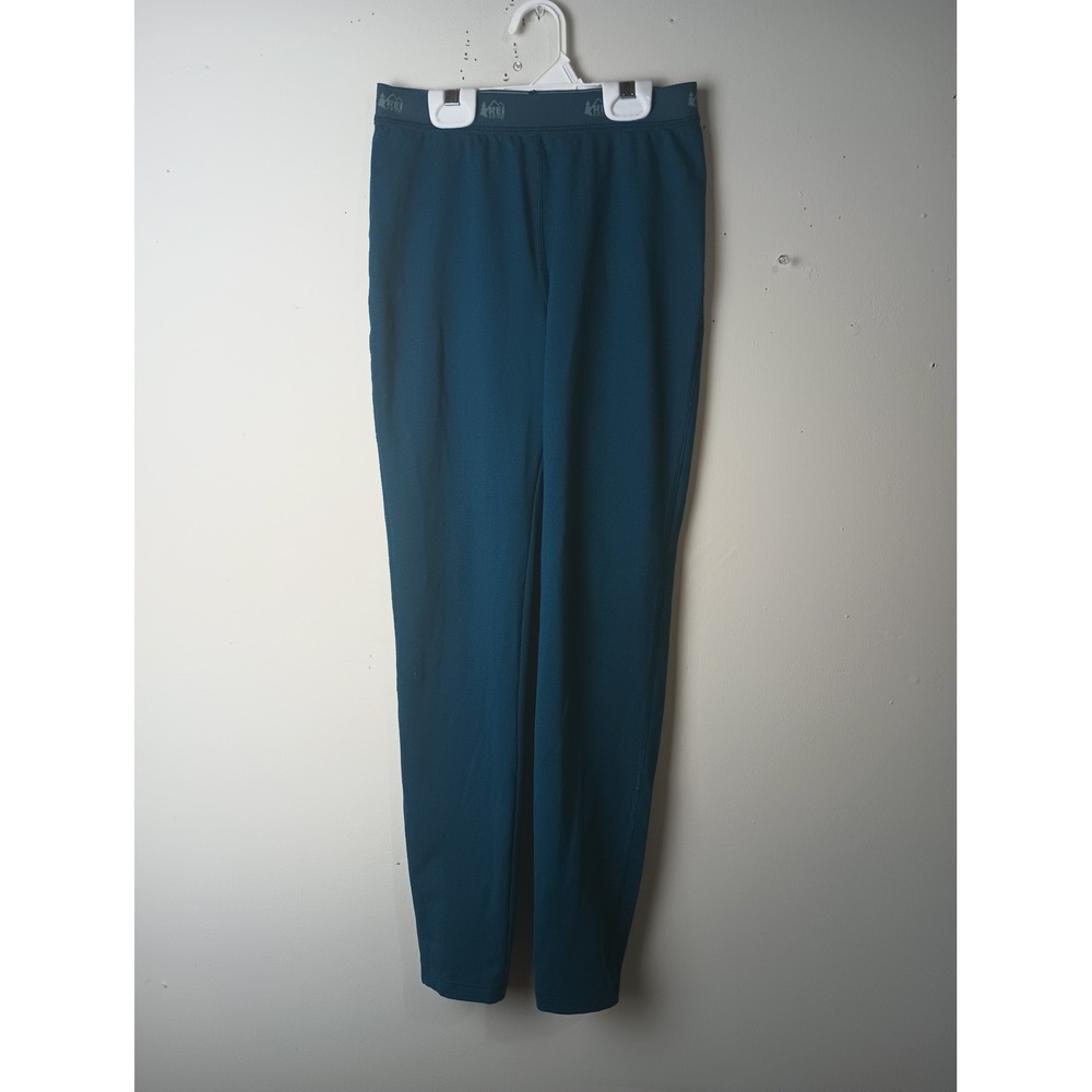 REI Co-op Kids Midweight Base Layer Bottom Teal Blue Leggings Medium 10-12